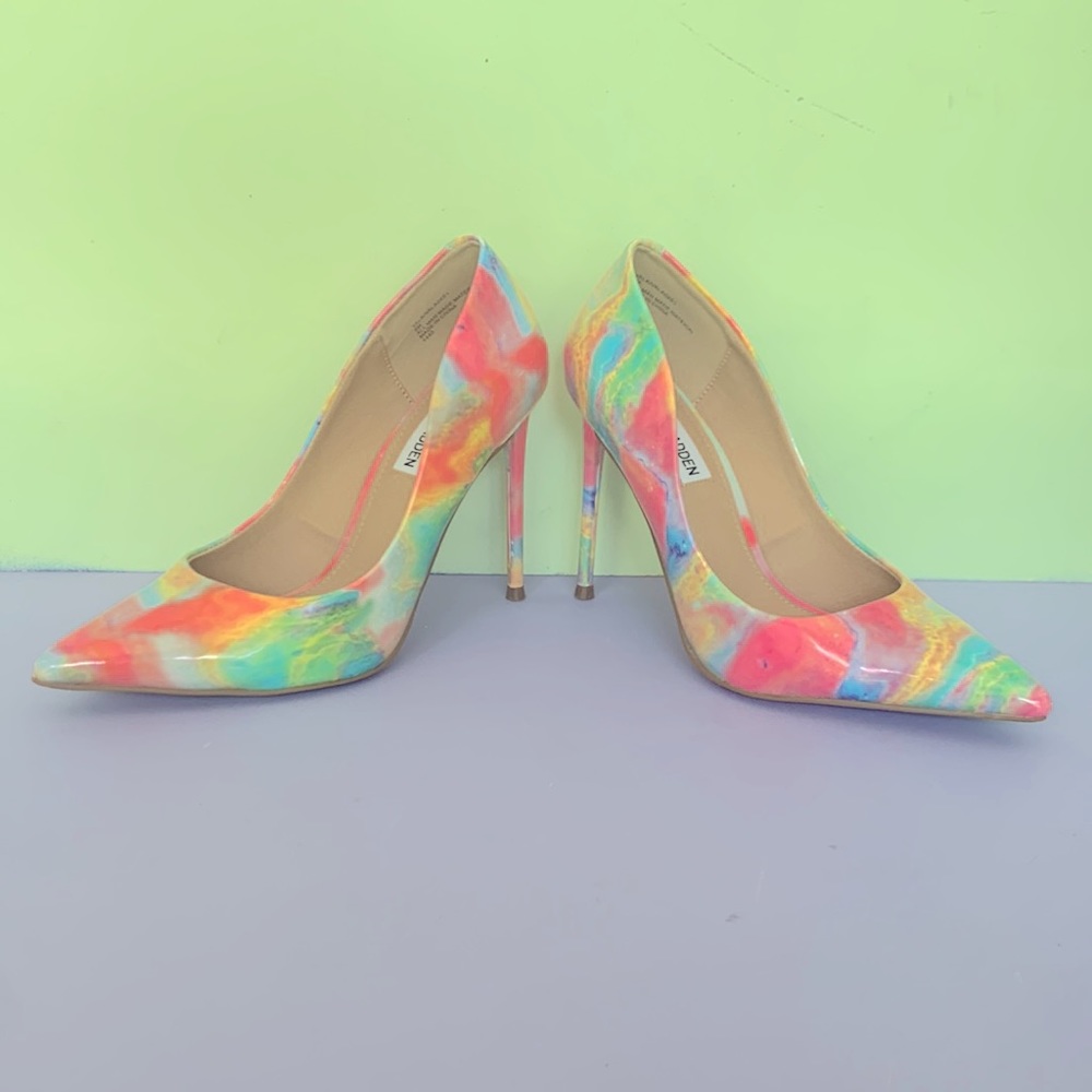 Steve Madden Vala Heels Tye Die Pumps Pastel Green Size 6